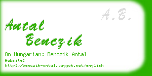 antal benczik business card